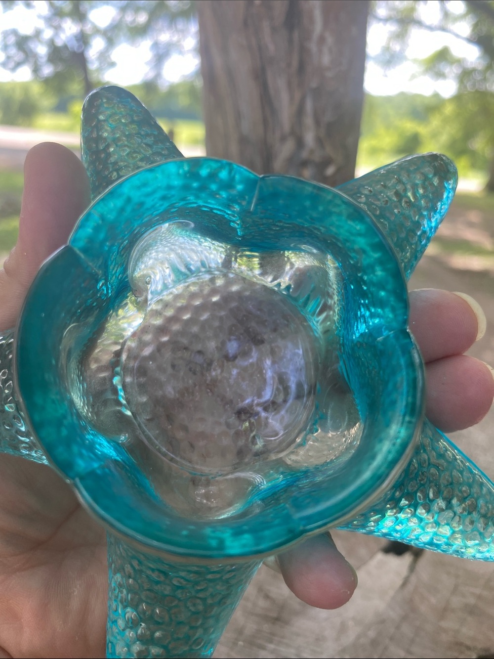 Turquoise Starfish Glass Votive Holder - Picture 4 of 5